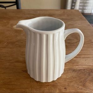 Crate&Barrel Small Ribbed Porcelain Pitcher